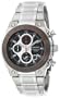 Seiko Men's SNAD55 Silver-Tone Black Dial Red Markers Alarm Chronograph  Watch