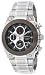 Seiko Men's SNAD55 Silver-Tone Black Dial Red Markers Alarm Chronograph  Watch