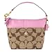 Coach Signature Stripe Medium Zip Shoulder Bag 11957 Pink
