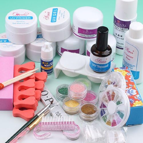 Smartbargain Acrylic 6 Color Glitter Powder Liquid Kits for Uv Gel Nail ART Tip Lady Sets DIY