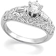 14K White Gold Diamond Engagement Ring Semimount - 0.25 Ct. - DOES NOT INCLUDE CENTER STONE