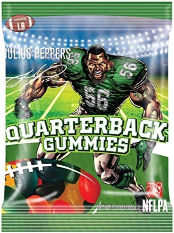 Julius Peppers Football Shaped Assorted Colors Quarterback Gummies- 3.5oz - 12ct