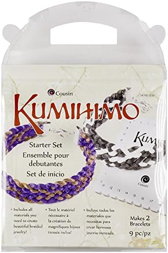 Japanese Braiding Bundle of 2 Items: Square Kumihimo Starter Set plus Round Loom