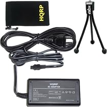 HQRP NEW AC Power Adapter Replacement AC-L200 AC-L200A for Sony CDD-TRV , HC , IP , PC , DVD and HE Series Handycam Camcorder / Video Camera DVD92 , PC350 , PC109 , PC55 , HC42 , HC32 , HC21 , HC1000 plus HQRP Black Mini Tripod and HQRP Carrying Bag