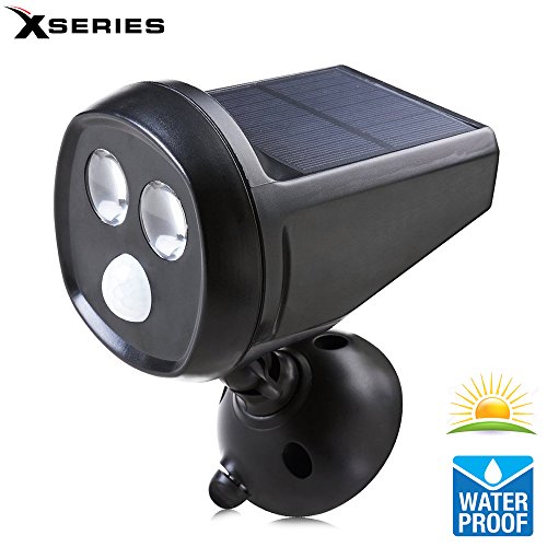 Syhonic Solar-Powered Outdoor Waterproof Wireless 300 Lumen LED Motion Sensor Landscape Deck Spotlight(Cool White)