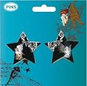 Fairy Pins Set of 2 Black Star Shape Pins