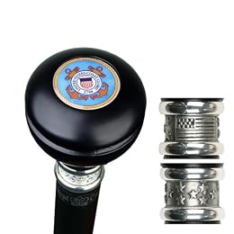 Coast Guard Pewter Collar Cane with Large Handle