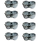 Chain Link Fence PANEL CLAMPS ~ KENNEL CLAMPS: (set of 8) for 1-3/8" chain link fence pipe panel frames. For Dog kennels / dog runs, or tempory chain link fence. Saddle clamps. Chain link fence parts for connecting panels ~ farm fencing systems.