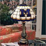The Memory Company COL-MH-500 University of Michigan Tiffany Table Lamp