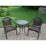 Oakland Living Aged Mosaic Stone Top Bistro Set - 77100-90079-3-BK