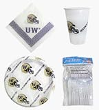Washington Huskies 96 Piece Party Pack / Plastic Dinnerware Set