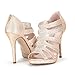 DREAM PAIR ANGELINE Women's Evening Glitter Peep-Toe Rhinestones Stiletto Heel Pumps Shoes Sandals