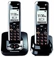 Panasonic Dect 6.0 Black Cordless Phone with Answering Machine and ChoiceMail (KX-TG7432B)