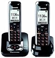 Panasonic Dect 6.0 Black Cordless Phone with Answering Machine and ChoiceMail (KX-TG7432B)