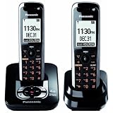 Panasonic Dect 6.0 Black Cordless Phone with Answering Machine and ChoiceMail (KX-TG7432B)