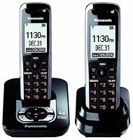 Panasonic Dect 6.0 Black Cordless Phone with Answering Machine and ChoiceMail (KX-TG7432B)