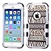 LuckyPhone Zebra Leopard Triple Layer Case Built in Stand for iPhone 6 Bundle with Screen Protector, Stylus - Black