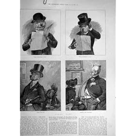 1888 FUNNY DOGS SKETCHES ALLEN BETTING ANIMAL OLD PRINT