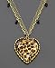 Betsey Johnson Puff-Heart Leopard Necklace