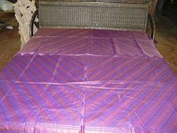 India Silk Bedding Purple Gold Bedspread Sofa Throw King Bed Cover 90x108