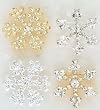 Club Pack of 32 Christmas Jewelry Gold & Silver Crystal Snowflake Pins