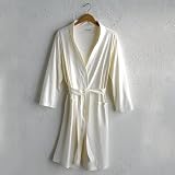 Gaiam Organic Cotton Jersey Knit Robe (Natural / Ivory) S/M & L/XL (Great Gift!)