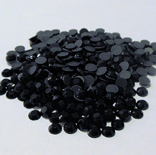 4mm (16ss) Hot Fix Iron On Rhinestones 20 Gross Approx 2880 Stones by Weight (Black Jet)