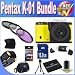 Pentax K-01 16MP APS-C CMOS Compact System Camera With 18-55mm and 55-200mm Lens (Yellow) + Extended Life Battery + 16GB SDHC Class 10 Memory Card + USB Card Reader + Memory Card Wallet + Deluxe Case w/Strap + Shock Proof Deluxe Case + Mini HDMI to HDMI Cable + 3 Piece Professional Filter Kit + Accessory Saver Bundle!