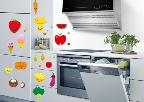 Createforlife Home Decoration Vinyl Wall Sticker Decals Mural Art Ice Cream Strawberry Orange
