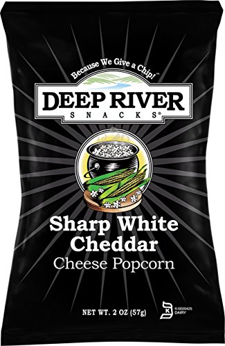 Deep River Snacks Popcorn, Sharp White Cheddar Cheese, 2-Ounce Bags (Pack of 24)