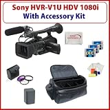 Sony HVR-V1U HDV 1080i/24p Cinema Style Camcorder With Starters SSE Accessory Package: High Capacity Battery, 3 Piece Filter Kit, Pro Carrying Case and Much More