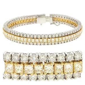 18k Two-Tone 13.11 Ct Rough Diamond Bracelet - JewelryWeb