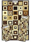 Achim Home Furnishings Capri 3-Piece Rug Set, Southwest Tiles