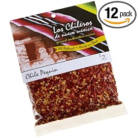 Los Chileros Chile Pequin (Crushed), 3-Ounce Packages (Pack of 12) by Crushed Chilis