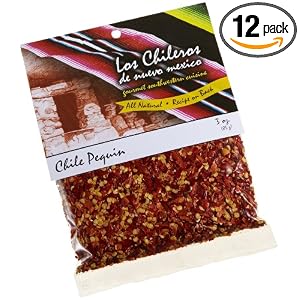 Los Chileros Chile Pequin (Crushed), 3-Ounce Packages (Pack of 12) by Los Chileros