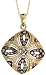 14k Gold 18" Chain & 13/16" (21mm) tall Flower Pendant, w/ 0.40 Carat White & Chocolate Brilliant Cut Diamonds