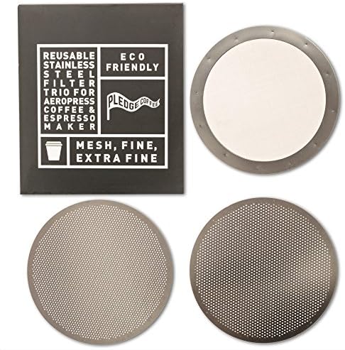 3 Reusable Multi Mesh Stainless Steel Filter Set for AeroPress Coffee Maker