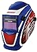 Auto Dark Weld Helmet, 4, 9-13, Red/Blu/Wht
