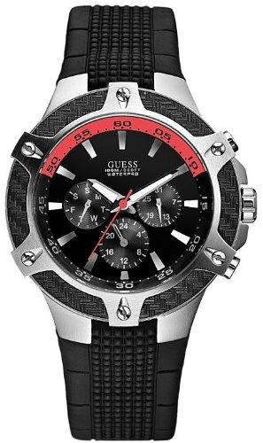 GUESS Men's Chronograph Black Resin Strap Watch