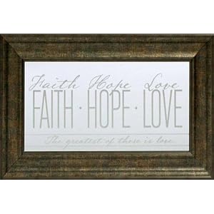 Faith Hope Love 10x16 framed inspirational mirror Faith Hope Love 10x16 framed inspirational mirror