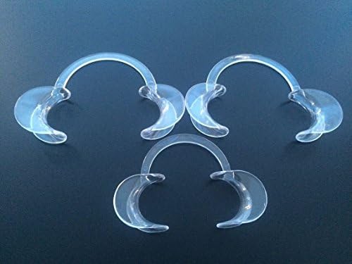 Dental Mouth Opener Teeth Whitening Cheek Retractor for Adult(Transparent Clear Blue,Size L) (3 PCS)