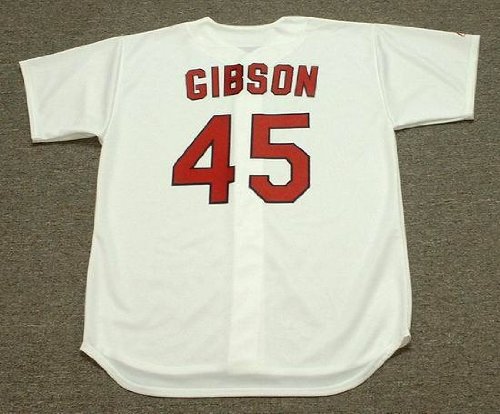 BOB GIBSON St. Louis Cardinals 1967 Majestic Cooperstown Throwback Home Baseball Jersey, XL