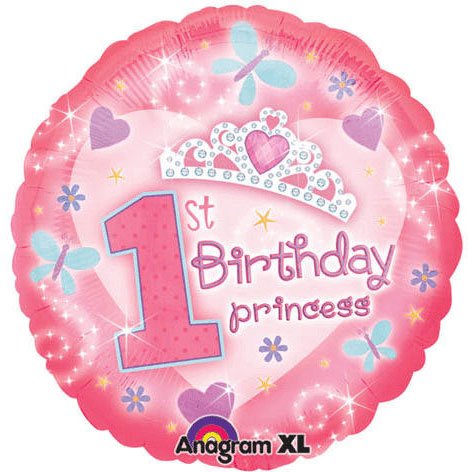 1st Birthday Princess Pink Balloon Mylar