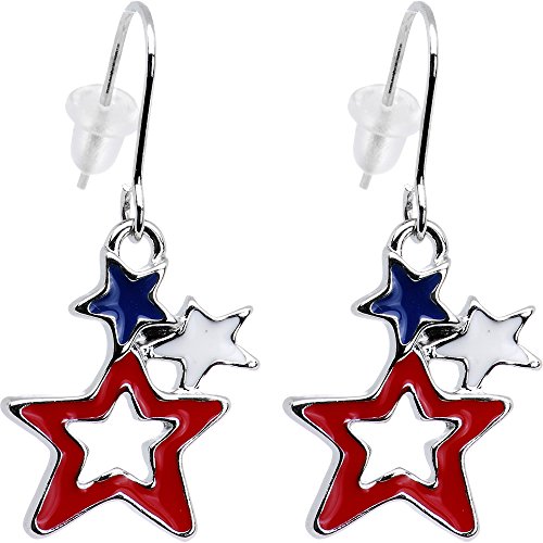 Body Candy Handcrafted Patriotic Star Dangle Earrings