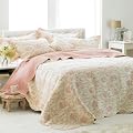 Etoille Quilted Bedspread, Cream/Pink, Double