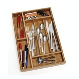 Lipper International 8867 Bamboo Organizer with 2-Removable Dividers