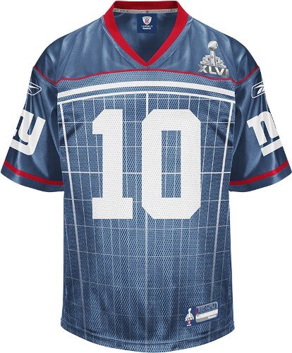 NFL Men's New York Giants Eli Manning #10 2011 Super Bowl XLVI Participant Jersey (Royal, Large)