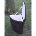 Eckw�schetruhe, W�schekorb, Sitztruhe mit Polster, dunkel braun