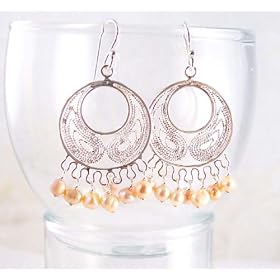 Click here to buy Bohemian Sterling Silver and Pearl Earrings by Sosi B..