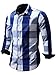 Neleus Men's Long Sleeve Button Down Plaid Shirts,112,Blue,L,Tag XL